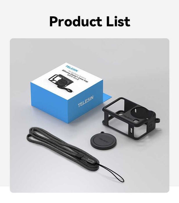 Silikonowe etui ochronne TELESIN do DJI OSMO Action 6 szary pomarańcz