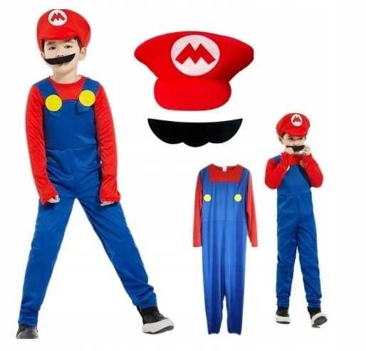 STRÓJ KARNAWAŁOWY SUPER MARIO BROS przebranie kostium M 110-120