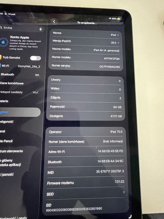 iPad Air 4 64gb WiFi + Cellular LTE  Space Gray
