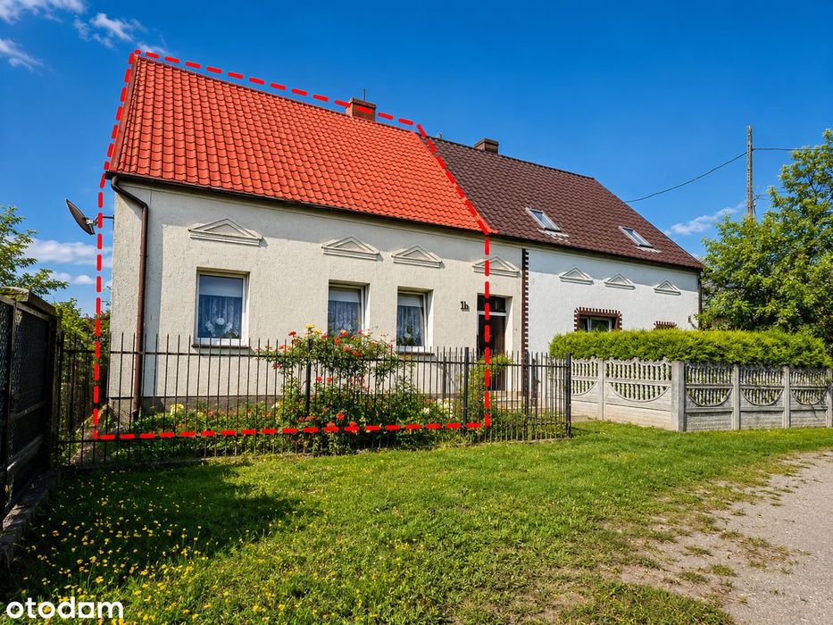 Połowa domu z dużą działką i zabudowaniami – Lubieniów, gm. Recz