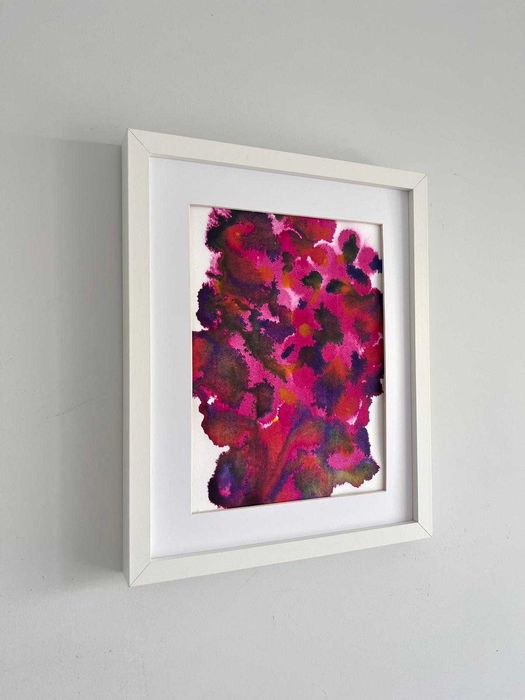 Quadro - Pintura abstrata em acrílico com moldura