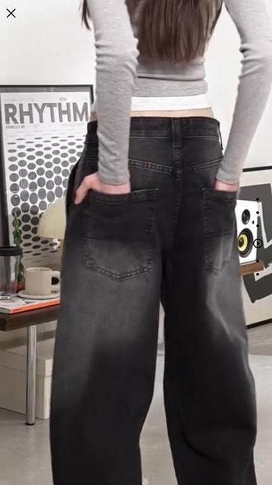 Джинси bershka широкі чорні