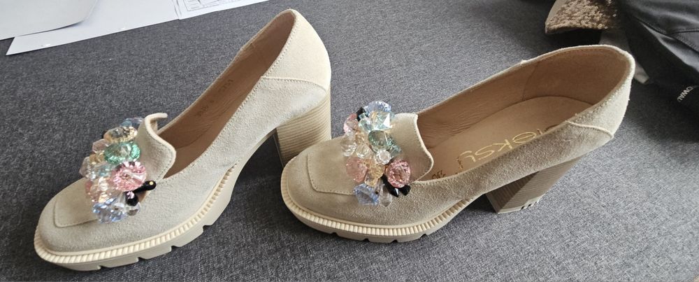 Buty na słupku skórzane, Oleksy