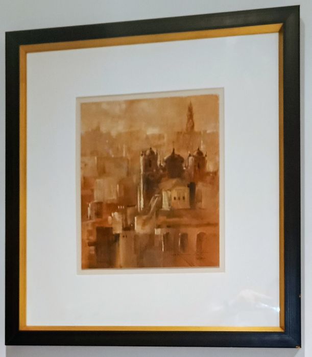 Quadro com pintura original da cidade do Porto de Joaquim Costa