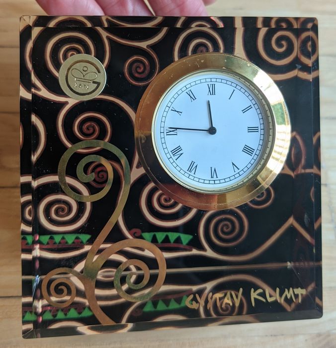 PREZENT! Zegar na biurko Artis Orbis Goebel Gustaw Klimt 9cm