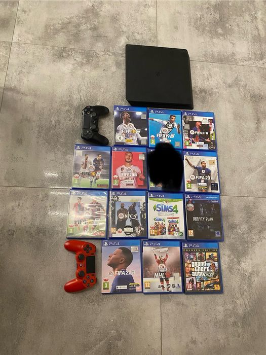 Ps4 slim 1 TB + 13 gier