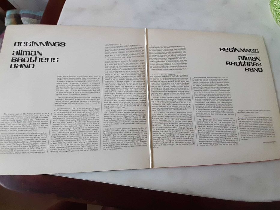 Vinil duplo Album Beginnings, The Allman Brothers Band, 1974