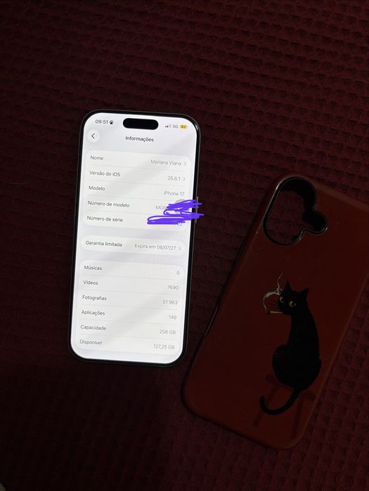 iPhone 17 256GB Lavanda | Como Novo c/ Garantia até 2027 + Extras