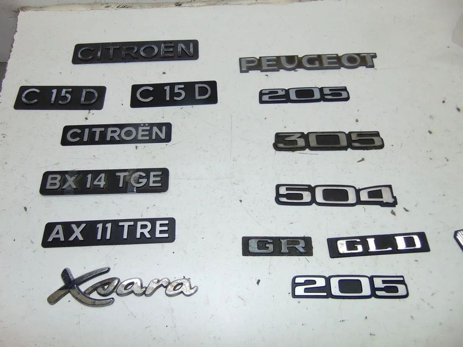 Franceses Renault, Citroen, Peugeot legendas/Símbolos