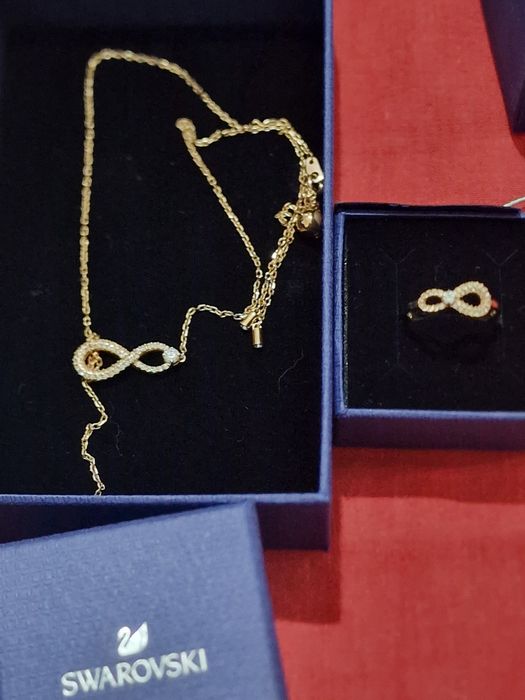 Conjunto anel e fio infinito Swarovski