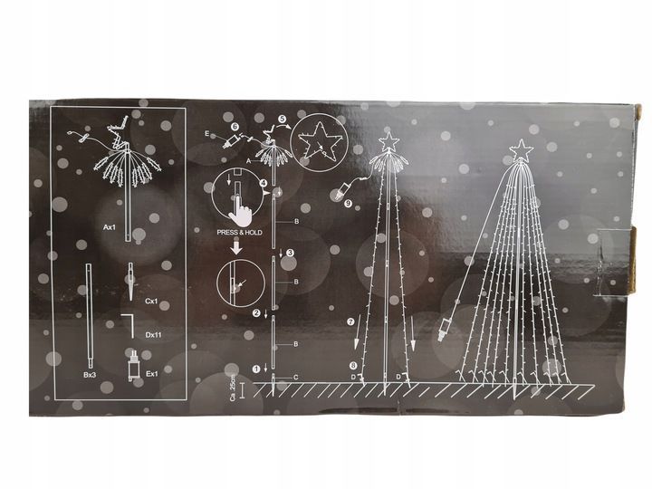 choinka metalowa xl 250 cm 500 led timer kema zewnętrzna