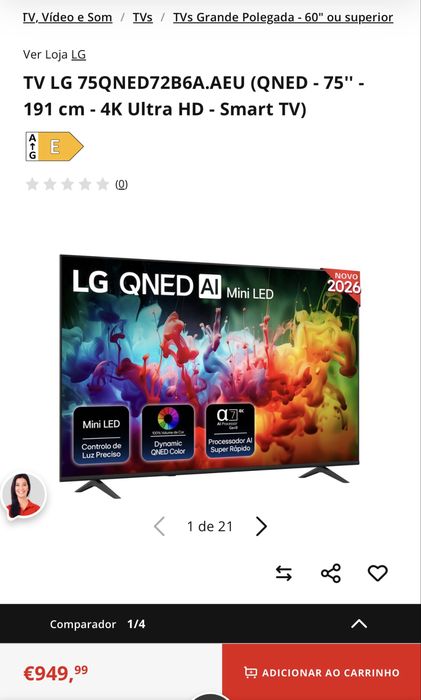 Vendo Smart-TV LG 75 QNED IA