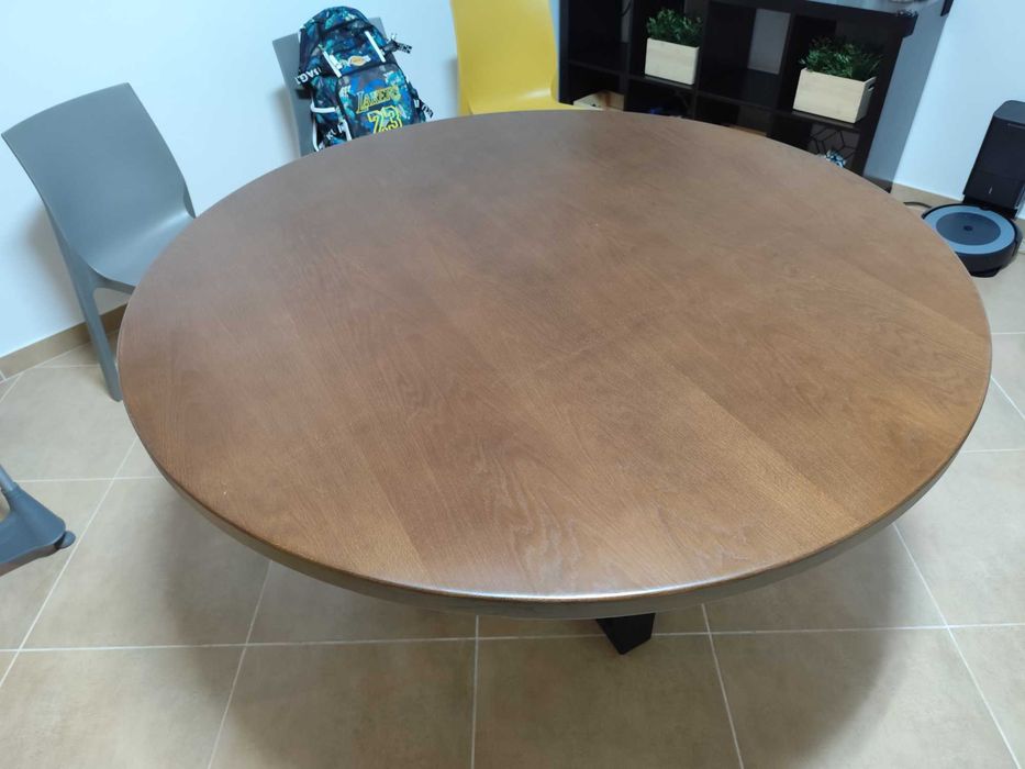 Mesa redonda Madeira, pés metal