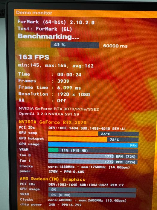 RTX 3070 White Vision OC 8GB Gigabyte - Perfeita