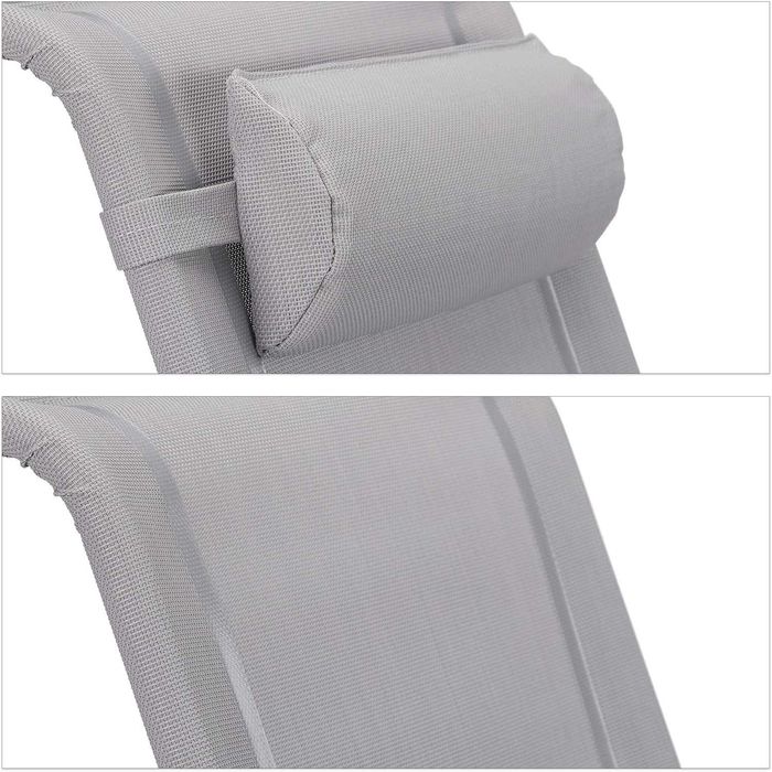 Relaxdays Leżak składany, poduszka pod kark