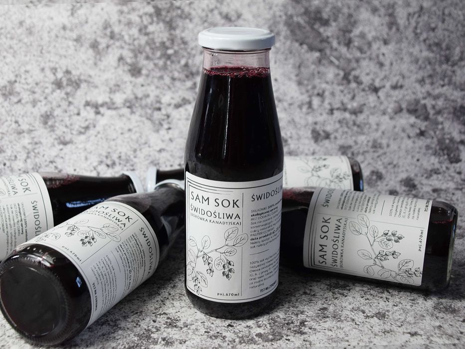 100% sok wytłaczany z borówki kanadyjskiej - świdośliwy 670ml