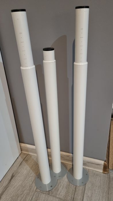 Nogi białe metalowe regulowane olvo 3 szt ikea