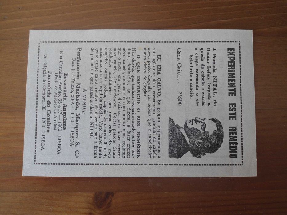Folheto publicitário dos anos 70