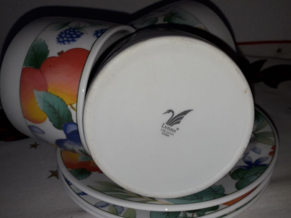 Incomplete tea/lunch cup sets, various patterns64584342148609123