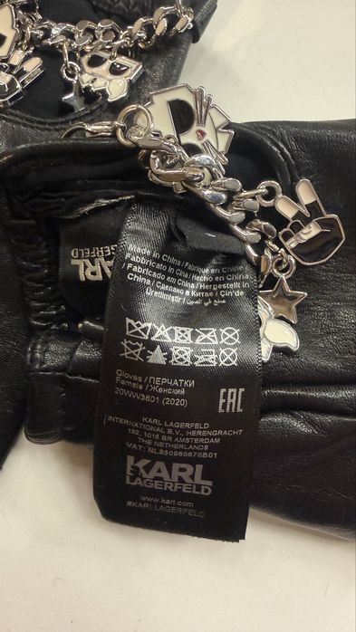 Rękawiczki bez palców czarne Karl Lagerfeld S