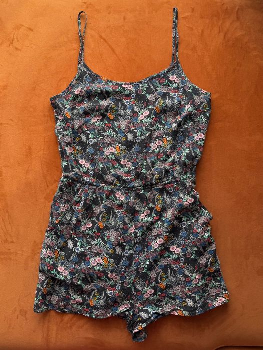 Kombinezon z wiskozy ramiączka z odkrytymi plecami w kwiaty H&M XXS 32