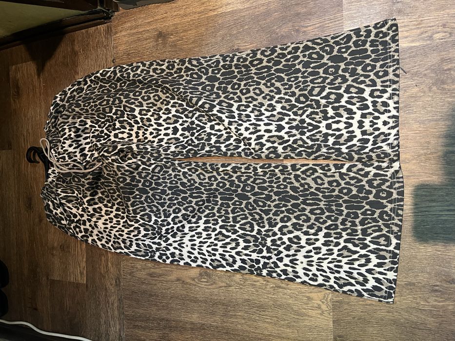 Леопардові штани wide lag