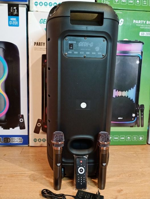 Блютуз караоке акустика Temeisheng-05(SD,USB,FM) ПультДУ, 2микрофона