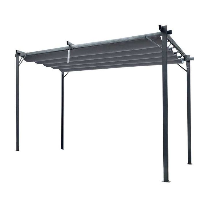Metalowa pergola ogrodowa 3x4m Szara