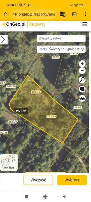 Działka inwestycyjno- budowlana Konikowo koło Koszalina  pow. 0.4901