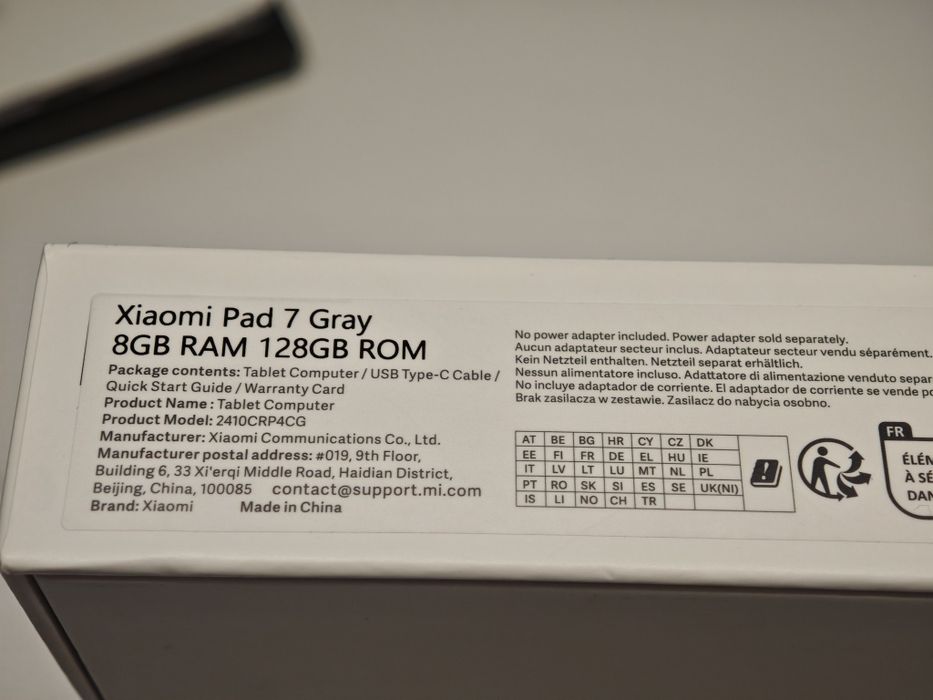 Xiaomi Pad 7 - 8/128 GB szary, nowy. GRATIS opaska XIAOMI MI BAND 10!