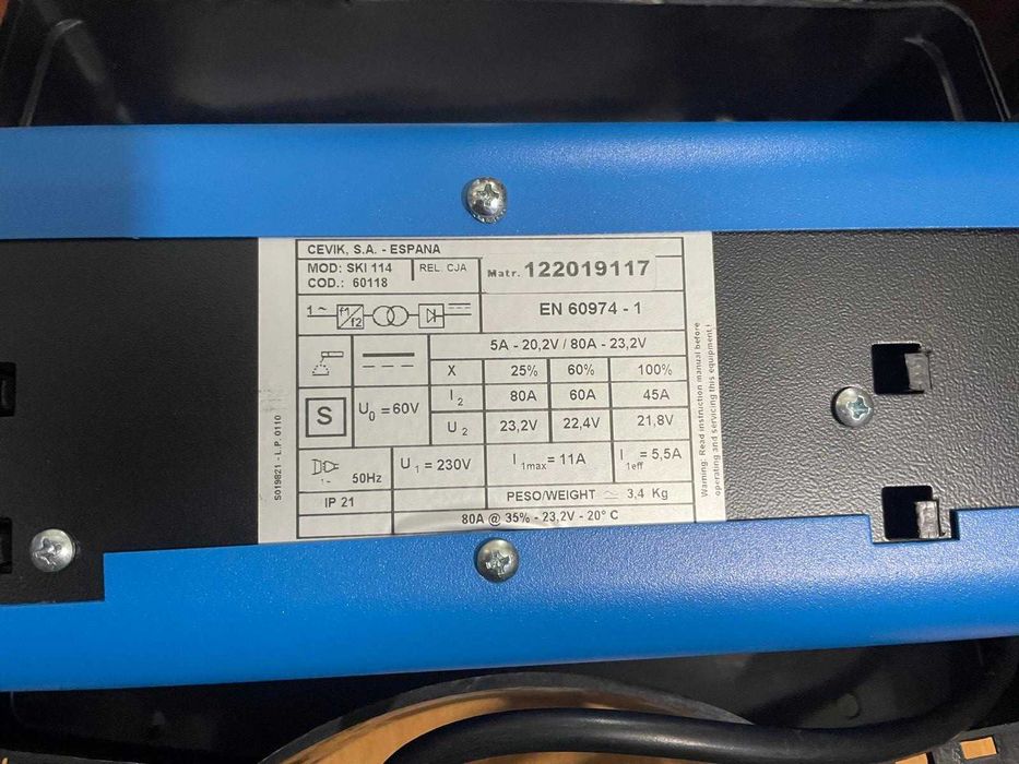 Máquina de Soldadura Cevik 114 (60118) – 80A, 230V – Nova na Caixa