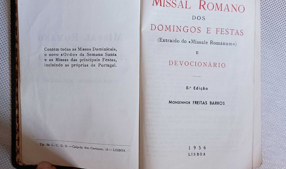 Missal Romano dos Domingos e Festas de Freitas Barros