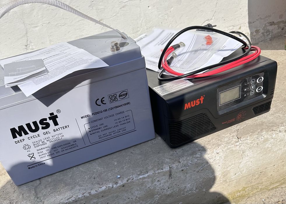 Інвертор , Дбж  1 квт  Must ep-20 1012pro+ акб 12v100a