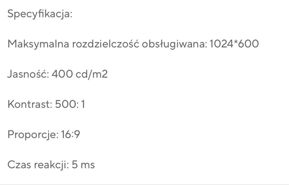 Monitor do auta lub monitoringu