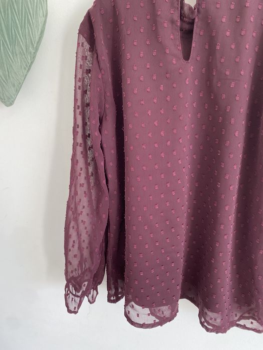 Bluzka tunika vrs 122/128 śliwkowa kropki jak newbie