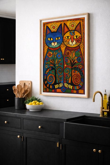 Plakat z kotami do kuchni