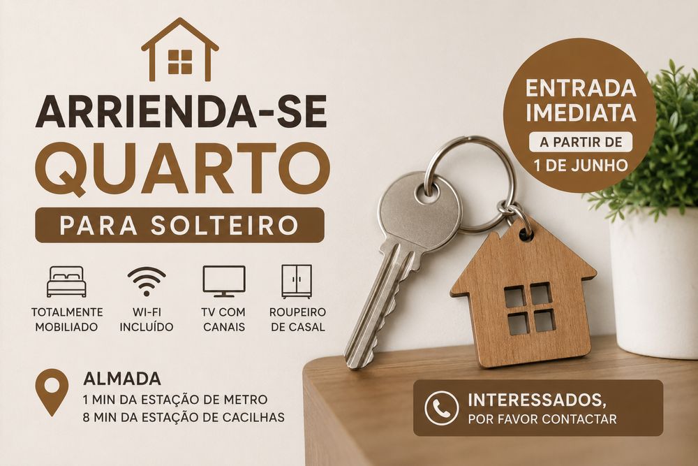 Arrenda-se Quarto para Solteiro – Almada