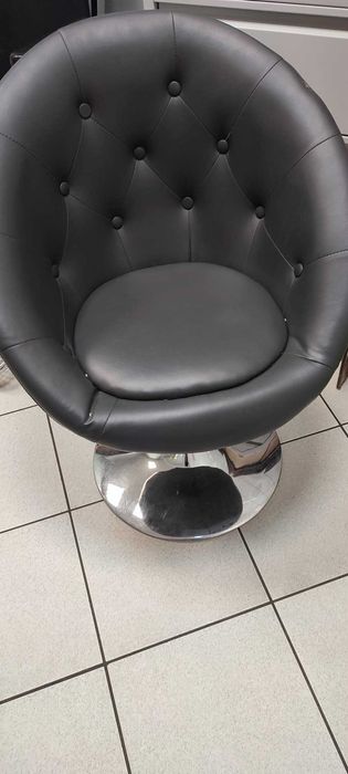 Fotele obrotowe ekoskóra, szary podstawa chrom