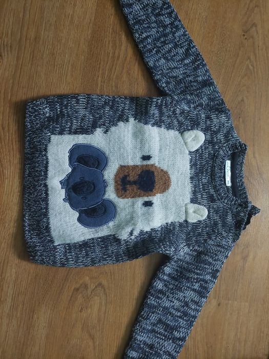 Sweterek swetr chłopięcy miś 80