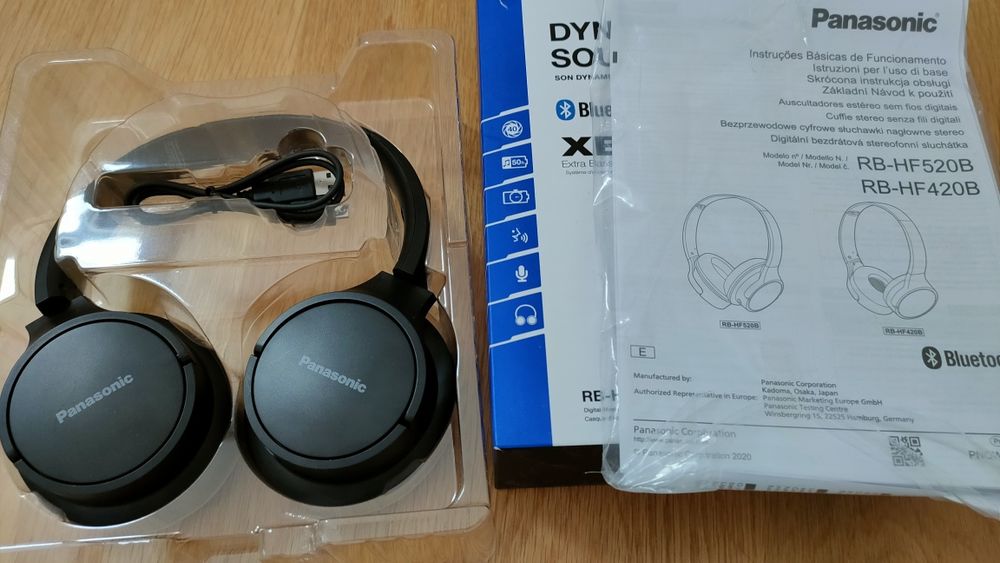 Headphones Panasonic RB-HF520B em caixa