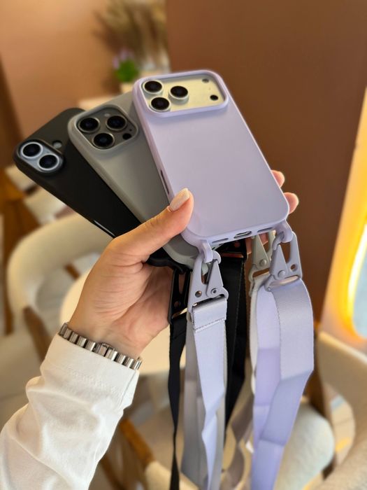 Чохол кросбоді Crossbody для iPhone 16 / 17 Pro Max чехол на айфон 18 про макс з широким шнурком мотузкою