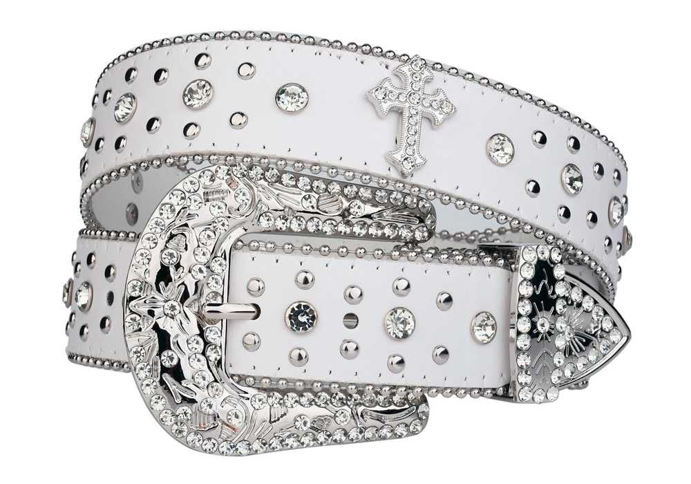 Ремень Б.Б. Симон |  B.B. Simon Belt Стразы Треугольники Chrome Hearts