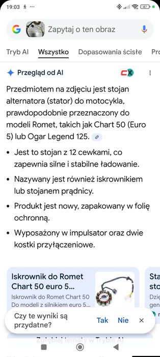 Nowy Stojan, iskrownik do motocykla