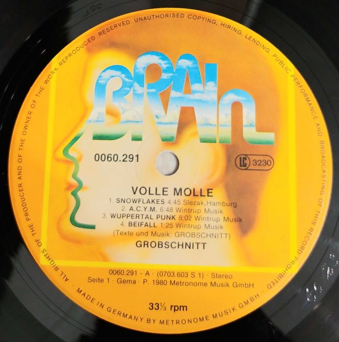 Grobschnitt płyta winylowa Volle Molle . 1 Press. Germany. 1980r