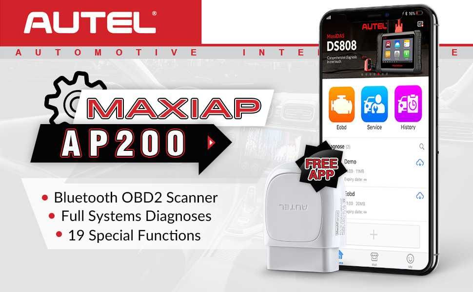 Autel MaxiAP AP200 Auto OBD2 Pełny interfejs diagnostyczny