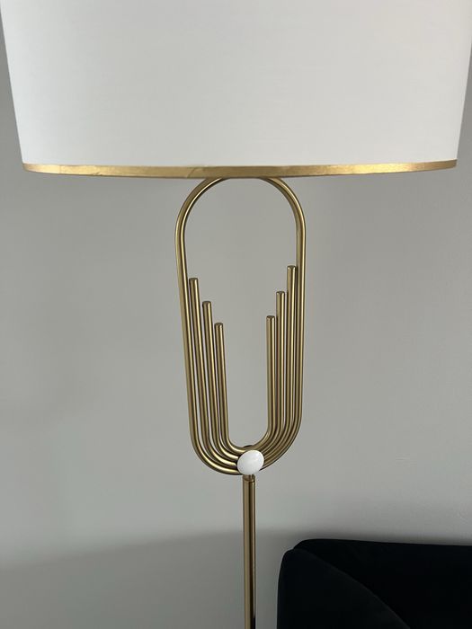 Lampa stojąca biało złota glomour