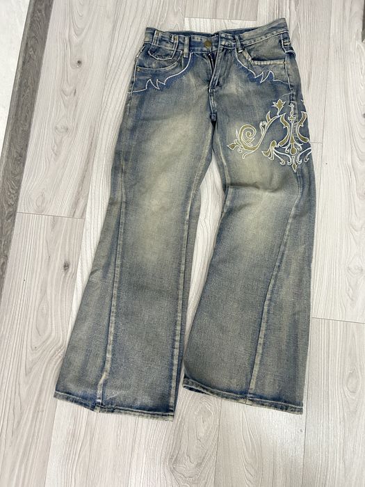 джинсы клеш на низкой посадке