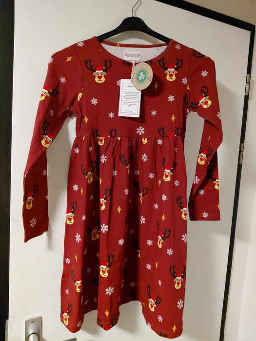 Śliczna czerwona sukienka dla dziewczynki świąteczna 9-10 lat