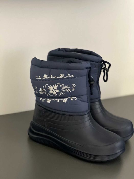 Cапоги женские утепленные, непромокаемые на дождьи слякоть,темно синие