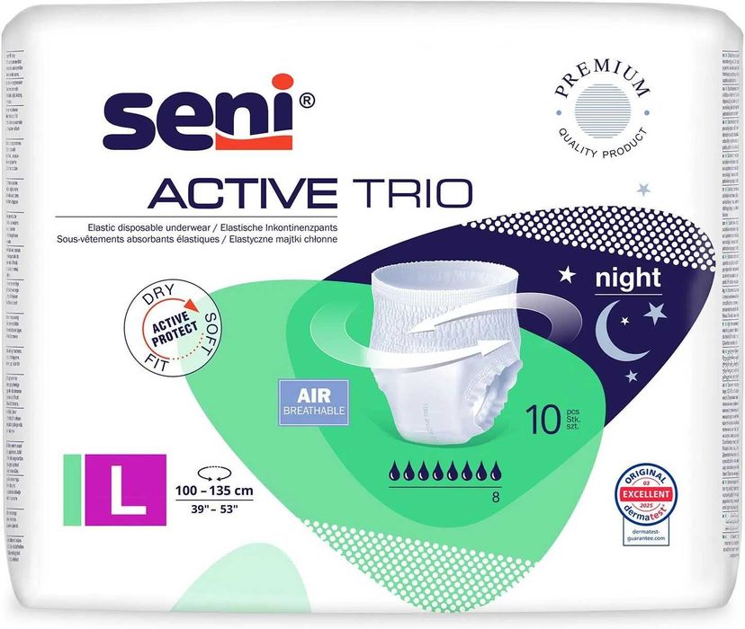 4x Majtki chłonne Seni Active Trio rozm. L
